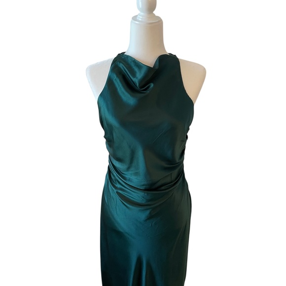 NWT Reformation Anaiis Silk Dress Size 6 Hunter - Picture 8 of 11